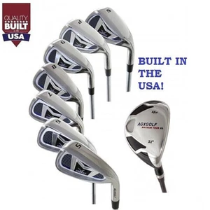 BOYS RIGHT HAND AGXGOLF MAGNUM XS-WIDE GRAPHITE IRONS SET w/4 HYBRID+5-SW IRONS - Picture 1 of 3