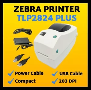 ✅Zebra TLP2824 Plus Thermal Transfer Label Printer with USB and Power Cables!🔥⭐ - Picture 1 of 12
