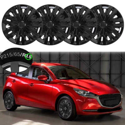 Комплект из 4 колпаков ступицы колеса колпаки ступицы шины и стальной обод 15 дюймов для Mazda 2 Mazda 3 - Изображение 1 из 4