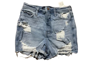 HOLLISTER Women's Grunge Style Vintage StretchBlue Denim Jeans Shorts (Size: 1) - Picture 1 of 13