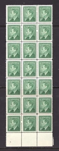 1950 - #289 x Block of 21 MNH stamps - Canada KGVI "Postes- Postage" Omitted - Picture 1 of 1