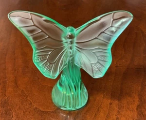 Vintage Lalique grüner Schmetterling PAPILLION Figur 3 1/2 in neuwertig - Bild 1 von 3
