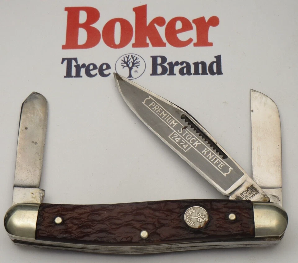 De colección BOKER Solingen 7474 Grande Stockman - Manijas Delrin Jigged Acero al Carbono Foto 1 de 4