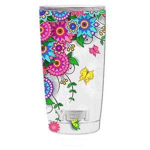 Skin Decal for Yeti 20 oz Rambler Tumbler Cup / Flowers Colorful Design - Picture 1 of 1
