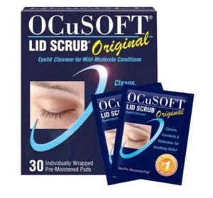 OCUSOFT Lid Scrub Original Pre-Moistened Pads Eye Eyelid Care Allergy Cleaner - Picture 1 of 15