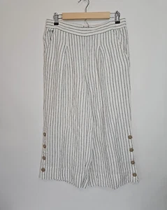 Rachel Zoe Linen Blend Wide Leg Striped Pants Womens Size Medium - Picture 1 of 9