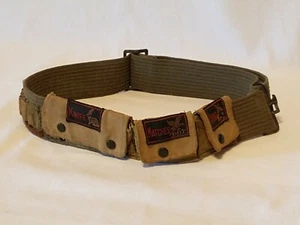 Vintage Ammo Holder Hunting Belft Knife Matches Compass Pockets w/ graphics - Picture 1 of 8