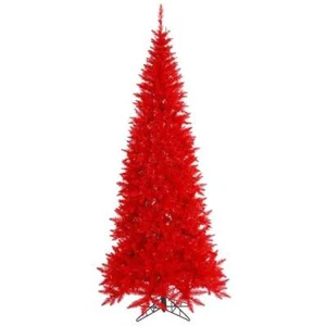Vickerman K161275 Red Slim Fir Christmas Tree 7.5 ft. x 40 in. - Picture 1 of 1