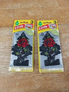 6 Little Trees Rose Thorn Scent Car Air Freshener Multicolored 2 Packs Of 3 - Picture 1 of 12