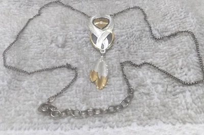 Colgante Montana Plateros Corazón Dorado En Plata Hoja Cuelga Plumas ¡Genial!! Foto 1 de 4