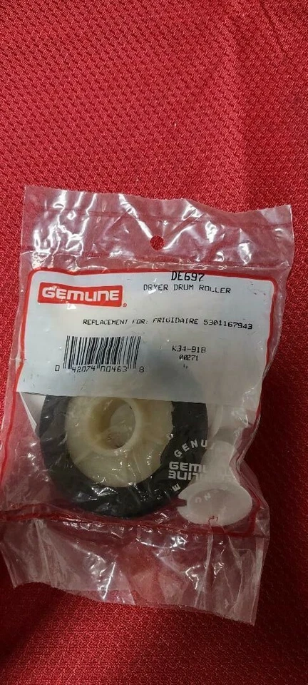 GEMLINE DE697 RODILLO DE TAMBOR SECADOR NUEVO NO FABRICANTE DE EQUIPOS ORIGINALES REEMPLAZA FRIGIDAIRE 5301167943 Foto 1 de 1
