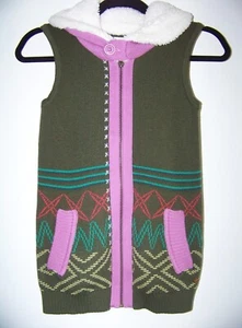 MATILDA JANE Big Idea Make Believe Sweater Vest Girls 10 Zip Front Sherpa Collar - Picture 1 of 7