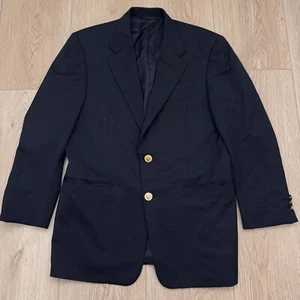 Hickey Freeman Nordstrom Sz 38 Short Wool Cashmere Blend Blazer Black 2 Button - Picture 1 of 7