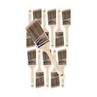 Pro Grade 12-Pack Synthetic Paint Brushes - 2.5A Angled, Stainless Steel,