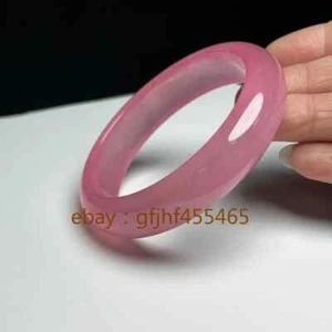 Bracciale Giada Rosa Myanmar Ghiaccio Alto Naturale Certificato Autentico 58-59mm - Foto 1 di 4
