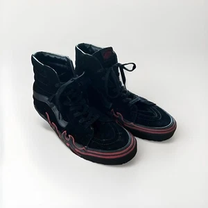 Vans Sk8 Hi Flame Men's Black And Red Flame High top Skater Shoes Size 13 - Picture 1 of 7