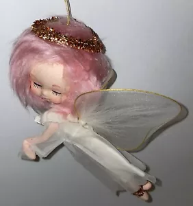 "Muñeco ángel de Navidad MCM vintage adorno de Japón raro rosa 8"" moderno de mediados de siglo" - Imagen 1 de 9