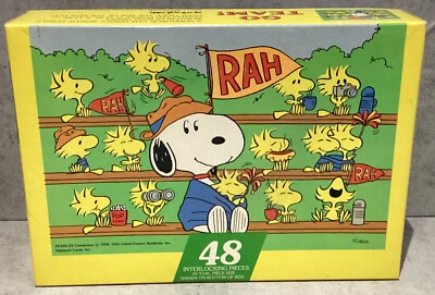 Peanuts Springbok Puzzle GO TEAM! Snoopy Woodstock 48 Piece Complete Vintage - Image 1 of 4