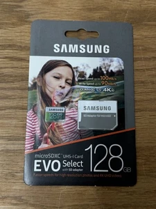Carte micro SDXC UHS-I Samsung EVO Select 128 Go - Photo 1 sur 2