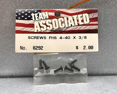 Team Associated 1:10 Flat Head Screws 4-40 x 3/8in #6292 FACTORY SEALED NEW - Image 1 of 3