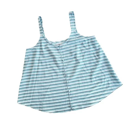 Blusa sin mangas CHELSEA28 trapecio a rayas verde azulado pavo real a rayas talla S NUEVA Foto 1 de 4