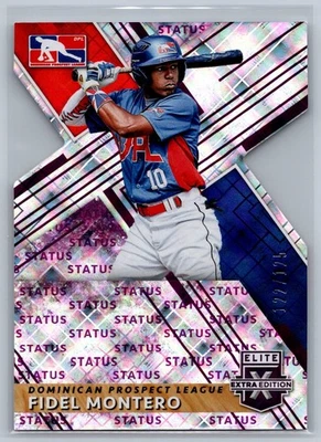 2019 Panini Elite Extra Edition 188 Fidel Montero Die Cut Purple SN125 Dominican - Image 1 of 2