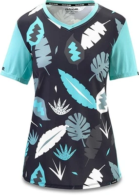 Camisa feminina Dakine Cadence S/S ciclismo bicicleta jersey média abstrata palma nova - Imagem 1 de 2