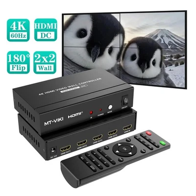 MT-VIKI 4K@60Hz 2x2 HDMI Video Wall Controller Processor 1 in 4 out Multi Splice - Image 1 of 4