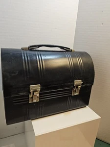 Fiambrera/cubo de trabajo vintage con cúpula de metal negro ALADDIN Industries SIN TERMO - Imagen 1 de 10