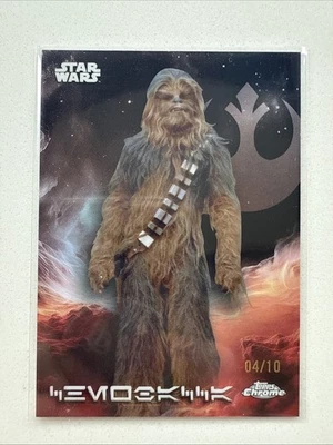 2025 Star Wars Topps Chrome Chewbacca /10 Black Refractor Aurebesh #AV-23 - Image 1 of 2