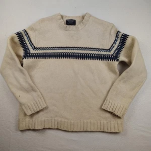 Suéter American Eagle Outfitters Para Hombres XL Crema Lana de Cordero Fair Isle Cuello Redondo - Imagen 1 de 8