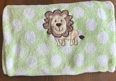 Manta bebé CARTERS Just One You verde lunares LEÓN polar 32 x 40 Foto 1 de 3