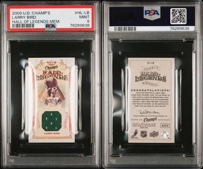 2009-10 U.D. Champ's Larry Bird #HL-LB Hall of Legends GU Memorabilia PSA 9 - Image 1 of 3