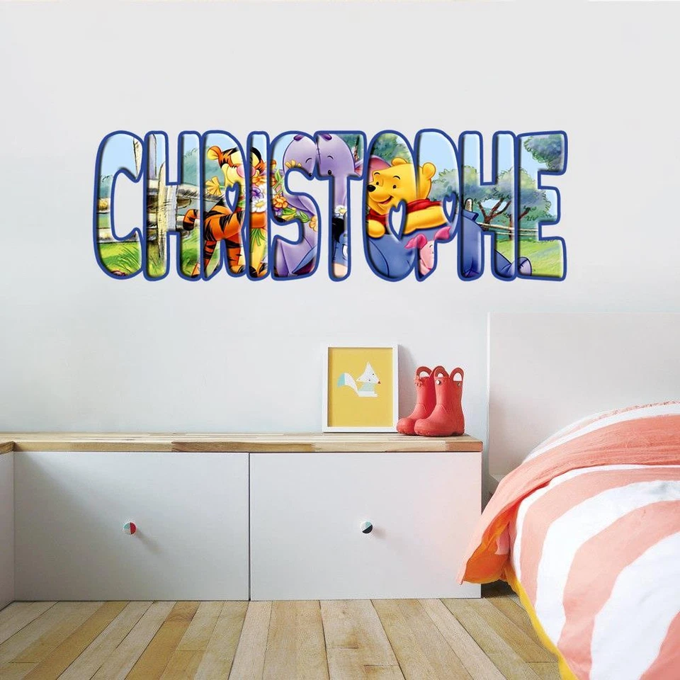 Winnie The Pooh PERSONALIZED NAME Decal WALL STICKER Decor Art Kids Bear WP76 - Image 1 of 1