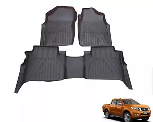3D FULLY TAILORED FLOOR MATS 3PC SET BLACK FOR MITSUBISHI L200 SERIES 5 6 2016+ - Picture 1 of 7