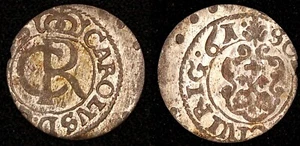 LIVONIA Riga CARL XI de Suecia (1660-1697) plata 1661 Solidus en estado bastante bueno km#55 (26 602) - Imagen 1 de 3