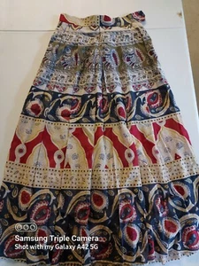 Vintage GEIGER Skirt Austria Cotton Nature US Sz 34 XS 2 4 - Picture 1 of 6