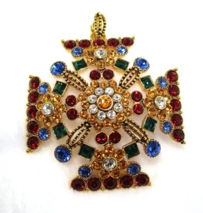 Joan Rivers Verstärker Anhänger Goldplatte mit Strass 30,6 Gramm 2 7/8" - Bild 1 von 4