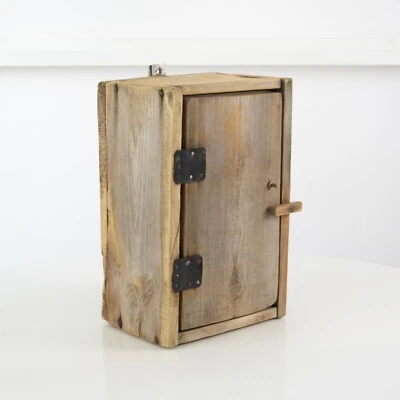 Antique primitive wood cabinet, Primitive rustic farmhouse wall cabinet - Image 1 of 4