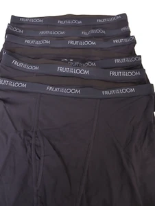 Fruit of the Loom Big Mens Cotton Stretch Boxers Briefs 6Pack Black 2XB - Picture 1 of 4