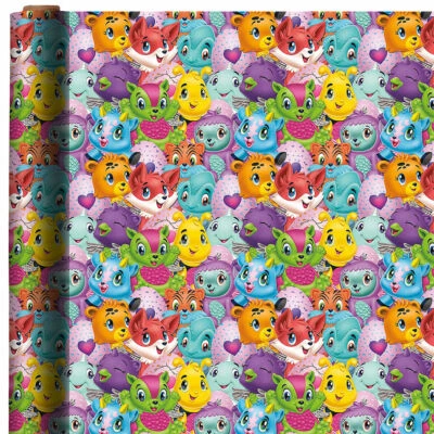 HATCHIMALS WRAPPING PAPER FOLDED FLAT GIFT WRAP ANY OCCASION 30" X 5' NEW - Image 1 of 2