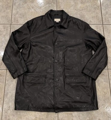 Men's XL Merona SUPER SOFT SUPPLE LEATHER Black Jacket Coat Blazer - Image 1 of 4