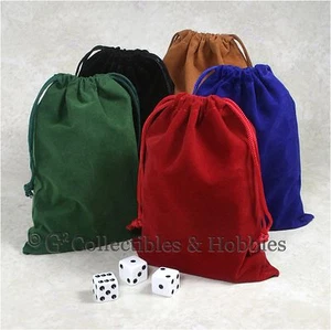 NEW 5 Dice Bags 5" x 7" Velveteen Cloth Bag Set RPG D&D Game Counter Pouch - Picture 1 of 2