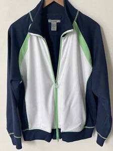 Oleg Cassini Sweatjacke Damen Sport X-Large durchgehender Reißverschluss Track Activewear Y2K - Bild 1 von 11