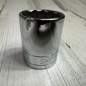 1” SK Tools USA 1/2” Drive 12 Point SAE Chrome Standard Socket NOS 40132 Inch - Picture 1 of 7