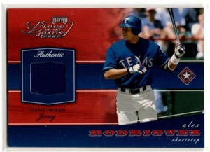 2002 Playoff Piece of the Game Baseball Alex Rodriguez JERSEY RANGERS