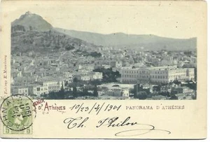 1901 GREECE ATHENS  PANORAMA POSTAL STATIONERY CARD COVER - Picture 1 of 2