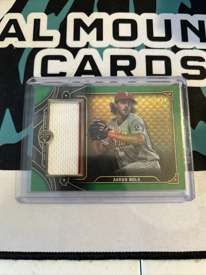 2022 Triple Threads Aaron Nola Emerald Jumbo Relic #21/27 Phillies - Image 1 of 2