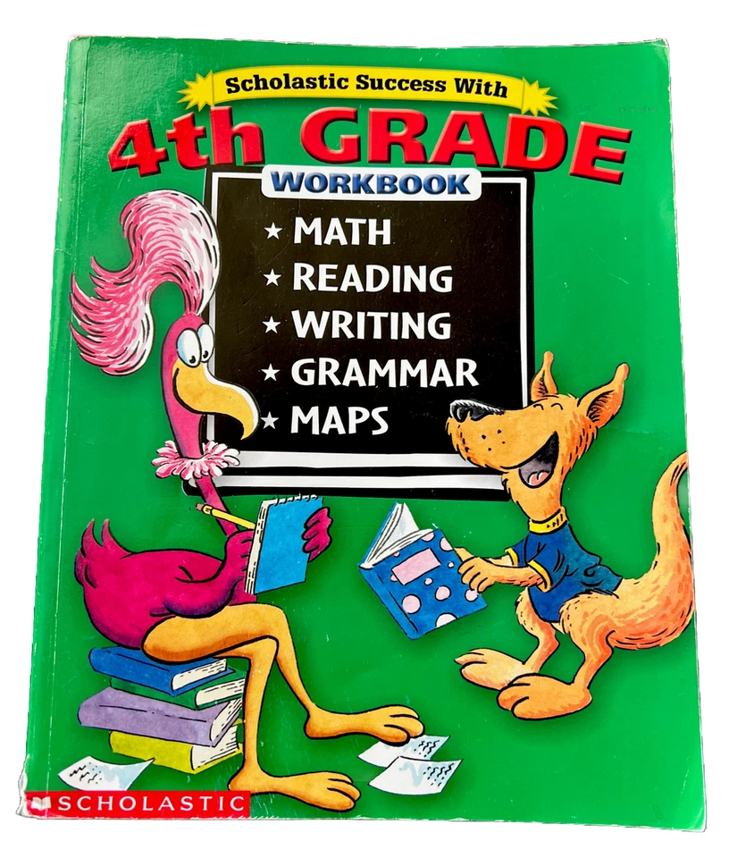 SCHOLASTIC SUCCESS WITH 4TH GRADE WORKBOOK Math, Reading, Writing, Grammar, Maps - Image 1 of 1