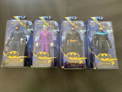 DC SPIN MASTER LOT OF 4 BATMAN 6" FIGURES JOKER BATMAN NIGHTWING METAL TECH NEW! - Image 1 of 4